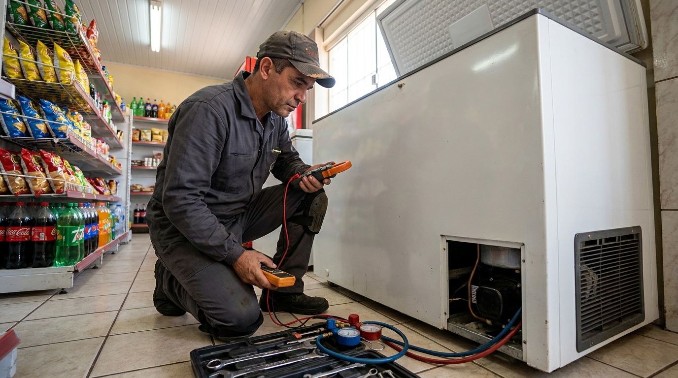 Reparo na placa eletrônica do freezer em João Pessoa‑PB
